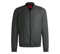 Hugo - Veste zippée Slim Fit à motif œil-de-perdrix - Homme - Vestes - Noir - Taille: S