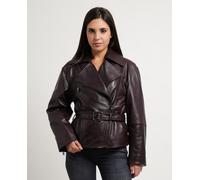 HUGO Veste Oversize en cuir nappa avec ceinture - Style Laurila, 50567634 Marron M