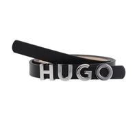 HUGO Ceinture en cuir italien avec boucle logotée - Style Zula Belt 1,5cm, 50536876 Noir 80