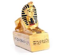 Hugo's Destiny égyptien Doré Sphinx Statue avec hiéroglyphes sur Base - Hauteur 9 cm