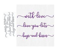 Hugs and Kisses Matrices de découpe en métal pour la fabrication de cartes et le scrapbooking - Pochoirs pour albums, fêtes, mariages, festivals, décoration