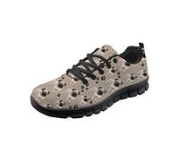 Hugs Idea Baskets pour femme Motif animaux Chiens Imprimé Tennis Marche Fitness Exercice Athlétique Jogging Course Course Mode Casual Chaussures - Marron - Motif carlin 4., 41 EU