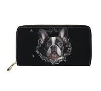 HUGS IDEA Buttefly Portefeuille long en cuir synthétique pour femme, Bouledogue français, Décontracté