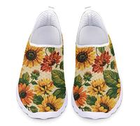 HUGS IDEA Chaussures de marche en maille respirante pour homme et femme - Baskets décontractées à enfiler pour la gym, la course à pied, tournesol, 41 EU