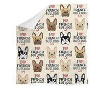 HUGS IDEA Couverture Bulldog français pour l'automne et l'hiver - Chaude, douce pour la peau - Couverture lourde en flanelle - Motif os de chien - Beige - Taille XS