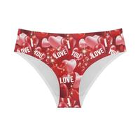 HUGS IDEA Culotte sans couture à imprimé animal mignon pour femmes, Cœurs rouges, M