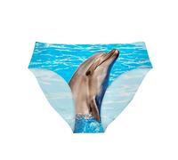 HUGS IDEA Culotte sans couture avec imprimé animal mignon pour femme, dauphin, L