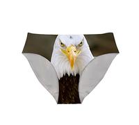 HUGS IDEA Culottes sous-vêtements à imprimé animal mignon sans couture pour femmes, Aigle chauve, M