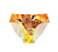 HUGS IDEA Culottes sous-vêtements à imprimé animal mignon sans couture pour femmes, girafe, L