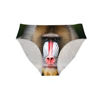 HUGS IDEA Culottes sous-vêtements à imprimé animal mignon sans couture pour femmes, singe, L