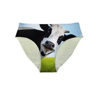 HUGS IDEA Culottes sous-vêtements à imprimé animal mignon sans couture pour femmes, vache, XL