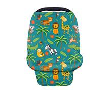 Hugs Idea Housse d'allaitement pour allaitement - Respirable - Adorable Animaux de dessin animé lion, zèbre, girafe, paresseux - Sans produits chimiques - Couverture à 360° - Tissu ultra doux et respirant (vert zoo)