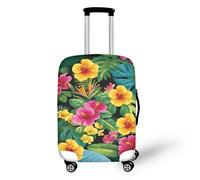 HUGS IDEA Housse de protection élastique avec fermeture éclair pour valise de 45,7 à 81,3 cm, Motif fleurs colorées, XL(29"-32" Cover)