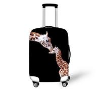 HUGS IDEA Housse de protection pour valise de voyage imprimée animaux amusants pour 45,7 - 76,2 cm, Girafe 3, S (18"-22" cover), Classique