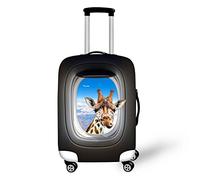 HUGS IDEA Housse de protection pour valise de voyage imprimée animaux amusants pour 45,7 - 76,2 cm, rose, L (26"-30" cover), Classique