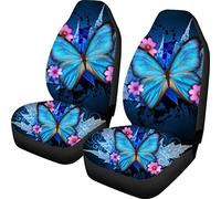 Hugs Idea Housse de siège avant de voiture pour berline Motif papillon pour jeune fille et femme (Morpho Menelaus)