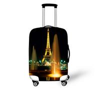 HUGS IDEA Housse imprimée Tour Eiffel pour valise de voyage de 45,7 à 76,2 cm, Tour Eiffel 2, L (26"-30" cover)