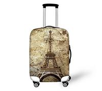 HUGS IDEA Housse imprimée Tour Eiffel pour valise de voyage de 45,7 à 76,2 cm, Tour Eiffel 5, L (26"-30" cover), Classique