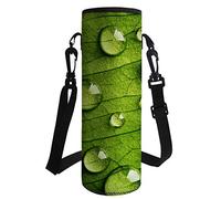 HUGS IDEA Housse pour bouteille d'eau avec bandoulière isolée et imprimé feuille