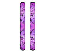HUGS IDEA Housse pour poignée de porte de réfrigérateur - Motif papillon et étoiles - Rose et violet - Avec fermeture Velcro