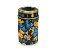 HUGS IDEA Lanterne solaire de cimetière en forme de papillon bleu - Lanterne solaire pour cimetière religieuse - Étanche - Décoration commémorative pour jardins et tombes d'été