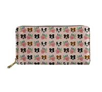 HUGS IDEA Long portefeuille pour femmes et filles - Adorable motif chiot et fleurs - Porte-cartes avec fermeture éclair, Bouvier bernois 4, Taille unique, Portefeuille pour passeport