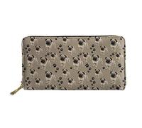 HUGS IDEA Long portefeuille pour femmes et filles - Adorable motif chiot et fleurs - Porte-cartes avec fermeture éclair, Chien 9, Taille unique, Portefeuille pour passeport