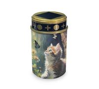 HUGS IDEA Lumières solaires pour tombe en forme de chaton mignon - En ABS - Étanche - Pour cimetière, ange, décoration de jardin, cour et religieuse