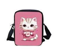 HUGS IDEA Mini Petit Sac à Bandoulière Imprimé Animal pour Téléphone Portable, Motif Chat Rose, Taille Unique