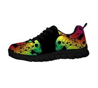 HUGS IDEA Mode CrâNe DéContracté Baskets Chaussures Course Punk DéGradé Style Gym Bas à Lacets Maille Chaussure Respirant EU 38