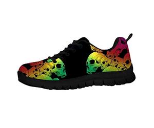 HUGS IDEA Mode CrâNe DéContracté Baskets Chaussures Course Punk DéGradé Style Gym Bas à Lacets Maille Chaussure Respirant EU 38