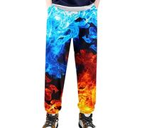 HUGS IDEA Pantalon de jogging avec poche pour garçons, Feu abstrait, 10-11 ans
