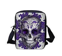 HUGS IDEA Petit sac à bandoulière avec visage d'animaux, Tête de mort en sucre violet, Small