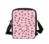 HUGS IDEA Petit sac à bandoulière tendance pour l'école de voyage, unisexe, sac à main à bandoulière pour garçons et filles, Axolotl Fraise Rose, Taille unique