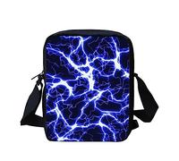 HUGS IDEA Petit sac à bandoulière tendance pour l'école de voyage, unisexe, sac à main à bandoulière pour garçons et filles, Blue Lightning., Taille unique
