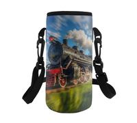 HUGS IDEA Porte-bouteille d'eau en polyester lavable en machine pour garçons, Imprimé train, L, Organiseur de sac