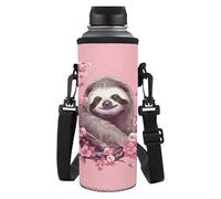HUGS IDEA Porte-bouteille d'eau isotherme avec bandoulière pour femme, Paresseux mignon., L, Organiseur de sac