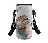 HUGS IDEA Porte-bouteille d'eau réglable en polyester pour le cyclisme, Loutre endormie, L, Organiseur de sac