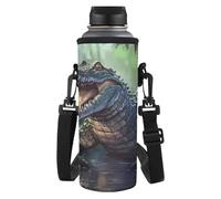HUGS IDEA Porte-bouteille isotherme avec bandoulière réglable, Crocodile forestier, L, Organiseur de sac