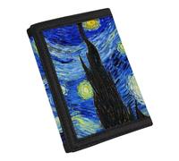 HUGS IDEA Portefeuille à trois volets pour enfants âgés de 6 à 18 ans pour garçons et filles, Nuit étoilée de Van Gogh, Taille unique