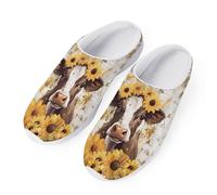 HUGS IDEA Sabots de jardin unisexes pour hommes et femmes - Chaussures d'eau confortables - Sandales de douche et de plage, Tournesol vache, 44 EU