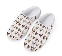 HUGS IDEA Sabots de jardin unisexes pour hommes et femmes - Chaussures d'eau, pantoufles, sandales confortables, chaussures de douche et de plage, Poules, 40 EU