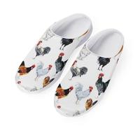 HUGS IDEA Sabots de jardin unisexes pour hommes et femmes - Chaussures d'eau, pantoufles, sandales confortables, chaussures de douche et de plage, Poulet coq, 38 EU
