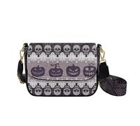 HUGS IDEA Sac à bandoulière d'Halloween pour femme Hobo Sac à main en cuir, Crâne citrouille, Taille unique