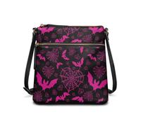 HUGS IDEA Sac à bandoulière en cuir pour femme, sac à main d'Halloween, cadeaux de vacances, Chauve-souris d'Halloween., Taille unique