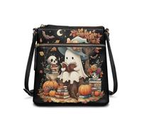 HUGS IDEA Sac à bandoulière en cuir pour femme, sac à main d'Halloween, cadeaux de vacances, Fantôme Halloween., Taille unique