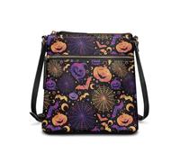 HUGS IDEA Sac à bandoulière en cuir pour femme, sac à main d'Halloween, cadeaux de vacances, Halloween violet, Taille unique
