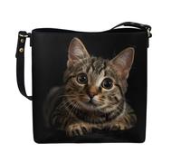 HUGS IDEA Sac à bandoulière pour femme avec sangles réglables, poignée sur le dessus, sac à main léger et portable, Chat mignon, Taille unique