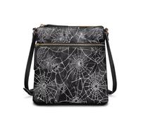 HUGS IDEA Sac à bandoulière pour femme - Tendance - Pour Halloween, Toile d'araignée Halloween, Taille unique