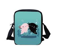HUGS IDEA Sac à bandoulière tendance, petit sac à bandoulière pour voyage, école, unisexe, sac à main pour garçons et filles, Adorable Axolotl., Taille unique